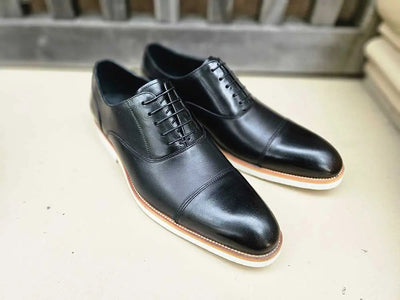 Carrucci Cap Toe Oxford - Lightweight Leather Dress Shoe