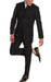 Mandarin Collar Suit - 2 Piece - Black
