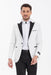 Mens Glitter Sequin Flashy in Color "White" Tuxedo Dinner Jacket Blazer Sportcoat