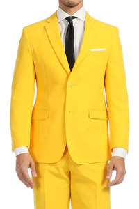 Mens Easter Suit - Jacket and Pants in Summer Color Yellow Modern Fit Light Weight