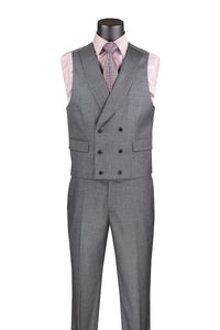 Charcoal Modern Fit 3 Piece Suit with Vest and Adjustable Waist Band Pants