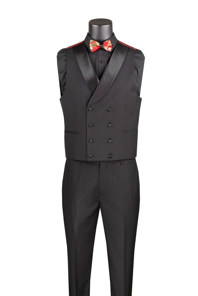Red Gold Modern Fit 3 Piece Suit with Matching Bow Tie