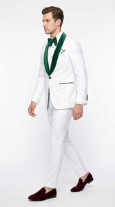 Men’s Emerald Green Tuxedo with Vest, Hunter Green Wedding & Prom Tuxedo Suit
