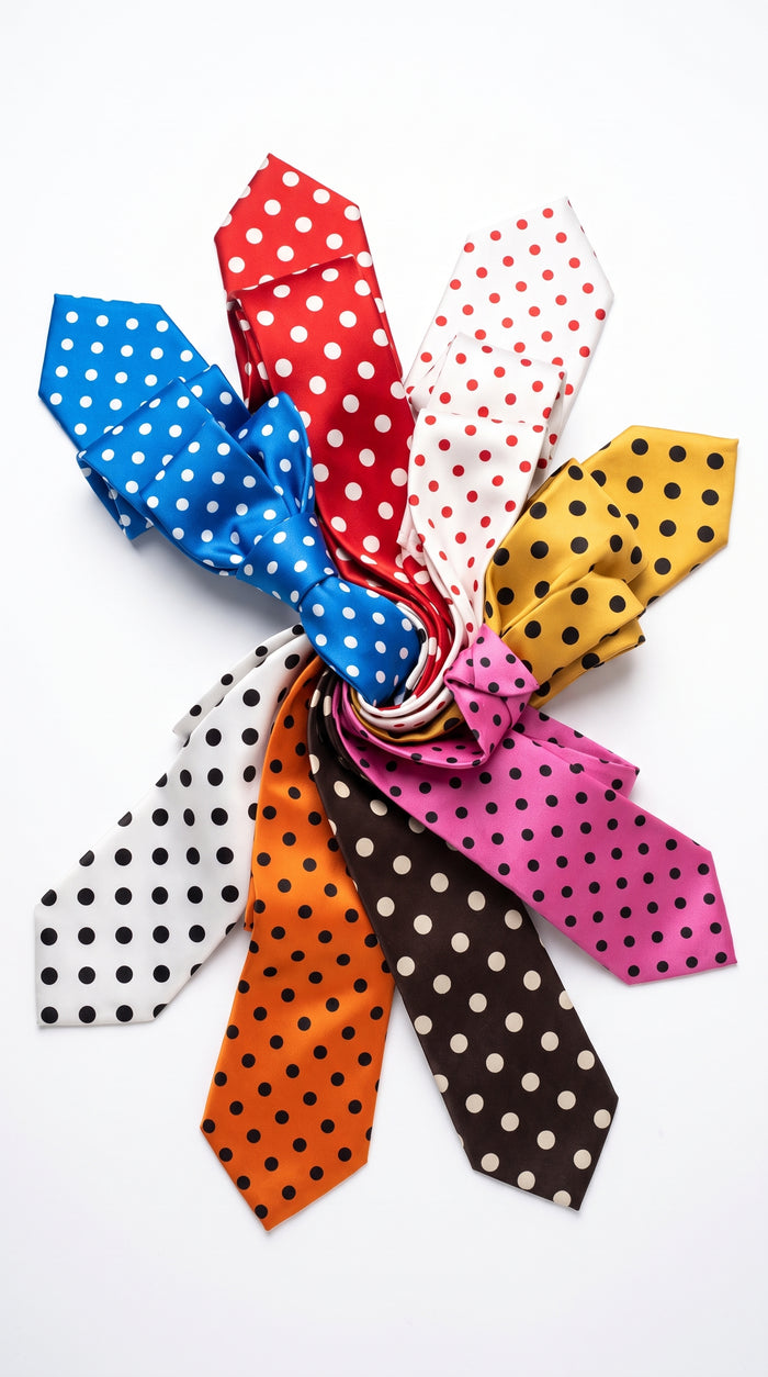 Men’s Polka Dot Tie, Multi-Color Fashion Necktie for Suits Weddings Prom and Formal Events