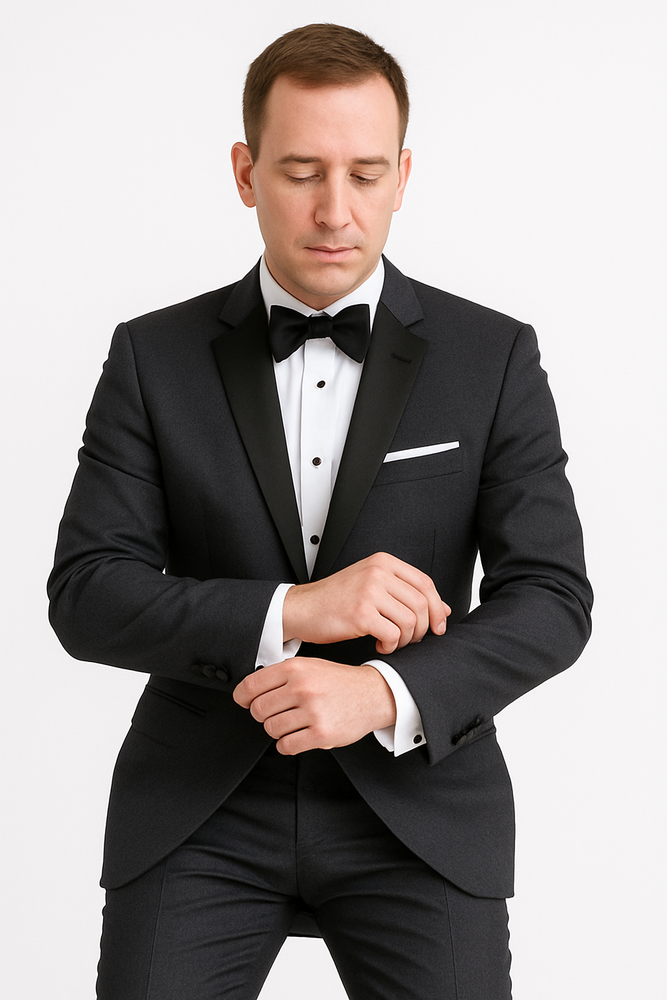 "Milan" Steel Grey Tuxedo Jacket (Separates)