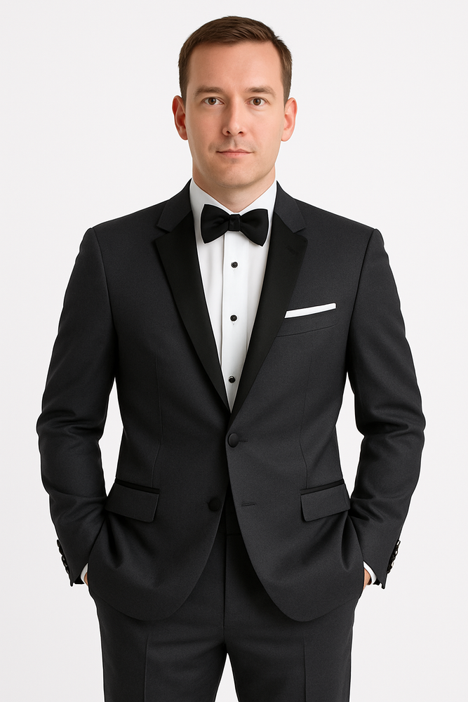 "Milan" Steel Grey Tuxedo Jacket (Separates)