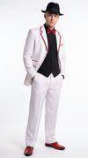White with Black Pinstripe Suits