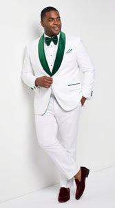 Men’s Emerald Green Tuxedo with Vest, Hunter Green Wedding & Prom Tuxedo Suit