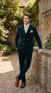 Men’s Rossi Man Zeus Emerald Green Velvet Double Breasted Tuxedo Suit, Formal Wedding Prom Dinner Suit