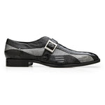 Belvedere Marte Black & Gray Alligator Leather Oxford