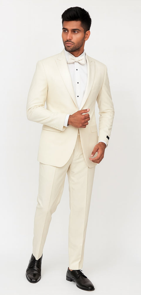 Men'S Dress Formal Ivory ~ Cream ~ Off White Dinner Jacket ~ Fashion Tuxedo For Men ~ Blazer ~ Sport 1 Button Peak Lapel