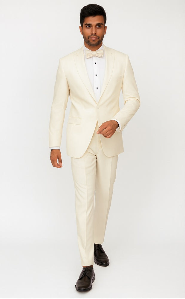 Men'S Dress Formal Ivory ~ Cream ~ Off White Dinner Jacket ~ Fashion Tuxedo For Men ~ Blazer ~ Sport 1 Button Peak Lapel
