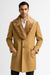 Men's Camel Three Button Full Length Overcoat Men's Carcoat