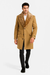 Men's Camel Three Button Full Length Overcoat Men's Carcoat
