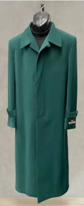 Men’s Full-Length Green Overcoat 