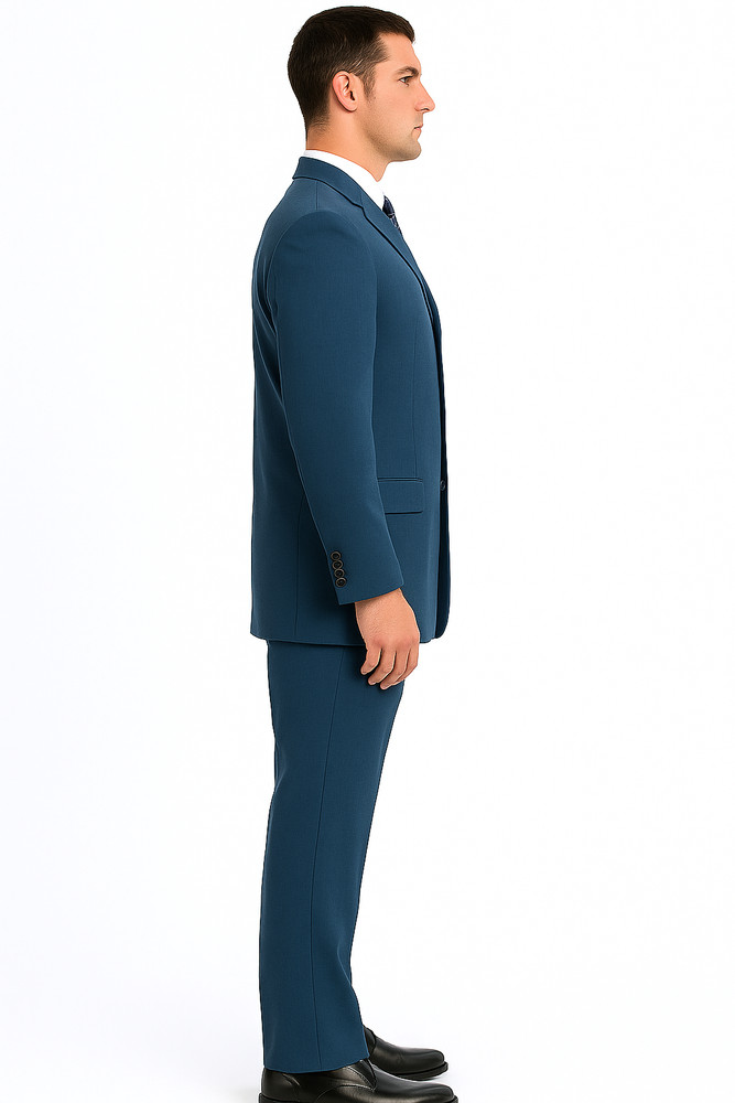 Men’s Saphire Steel Blue 3-Button Suit