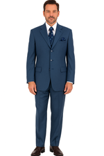 Men’s Saphire Steel Blue 3-Button Suit