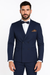 Men's Slim Fit Double-Breasted Suit – Navy Blue 