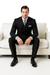 Men’s Slim Fit Double-Breasted Wool Suit – Black