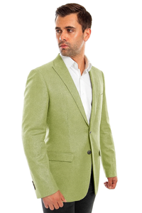 Tailoring Men's Mint Green Linen Two Button Blazer by Tazio Tailoring