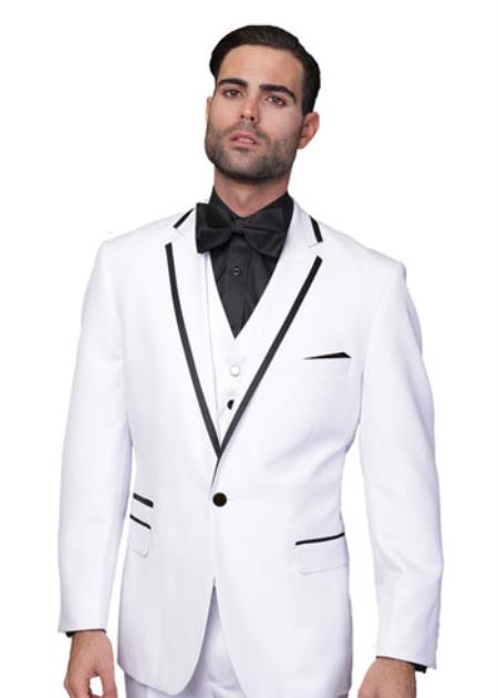 Men's Classic Two Button  Tuxedo White