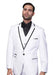 Men's Two Toned Lapel Venetian 1-Button Tuxedo Suit White