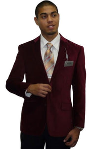 Men's Cheap Priced Designer Fashion Dress Casual On Sale Sport Coat Two Button Formal or Clubbing Sport Coat Burgundy ~ Wine ~ Maroon Blazer - Sport Coat Velvet Men's blazer
