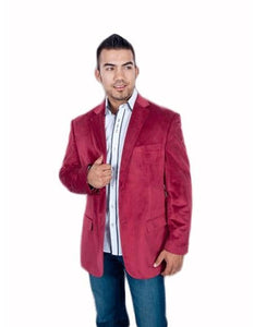 Men's Stylish 2 Button Sport Burgundy ~ Maroon Blazer - Sport Coat ~ Wine Color Discounted Affordable Velvet