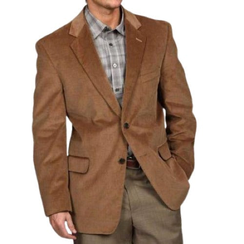 Tan Men's Two Button Corduroy Sport Coat