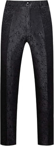 Mens Black Paisley Dress Pants