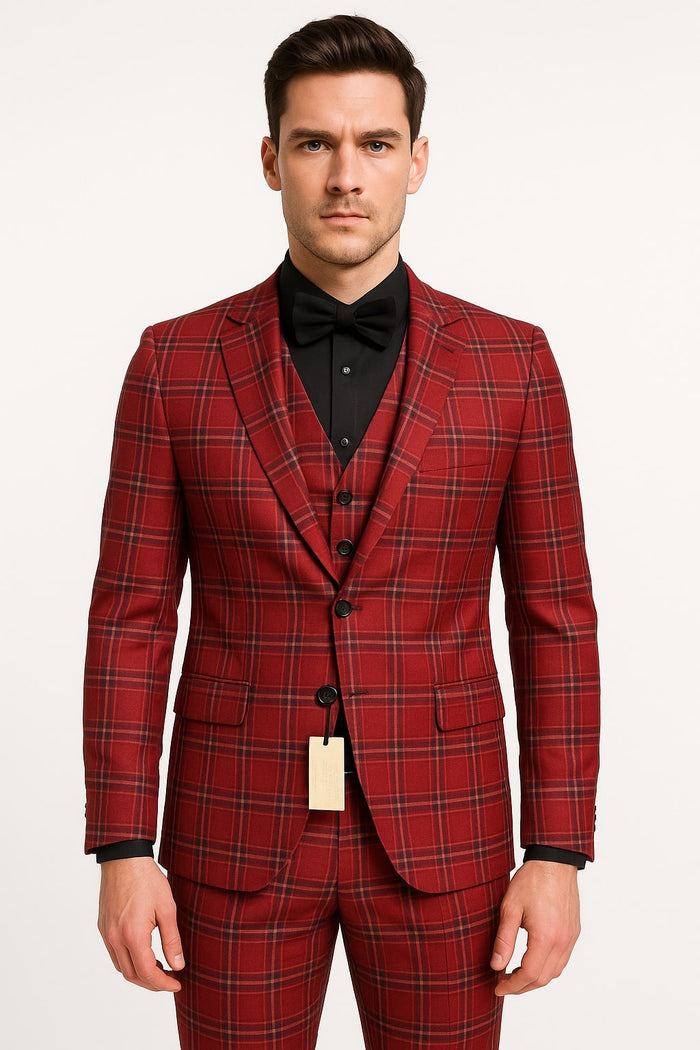Mens Brown Pinstripe Double-Breasted Suit – Classic 6-Button Business and Vintage Style