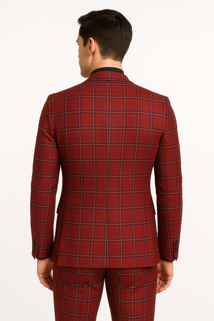 Mens Brown Pinstripe Double-Breasted Suit – Classic 6-Button Business and Vintage Style