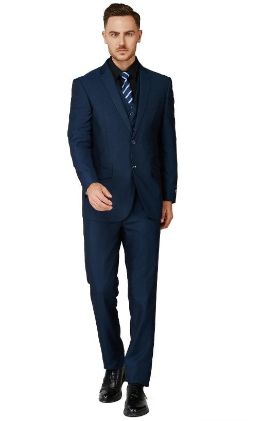 Mens Diamante Blue Notched Lapel Suit Slim Fit