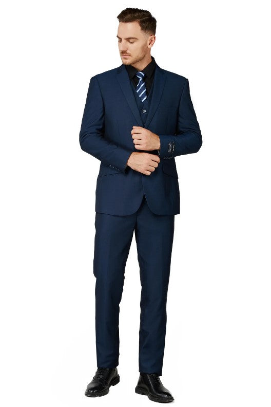 Mens Diamante Blue Notched Lapel Suit Slim Fit