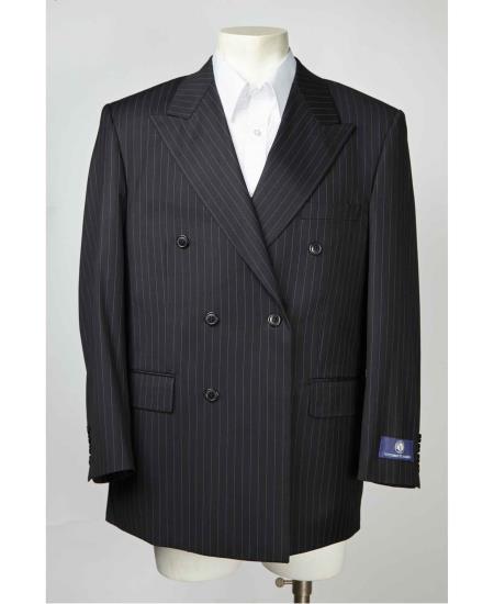Mens Double Breasted Blazer in Color Navy - Pinstripe Sportcoat main image 1