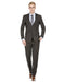 Mens Modern Fit Gangster Pinstripe Suit Black - Men's Tuxedo USA