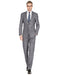 Mens Modern Fit Plaid Suit Grey - Men's Tuxedo USA