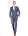 Mens Modern Fit Textured Suit Indigo Blue - Men's Tuxedo USA