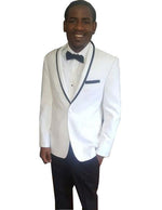 Men's Trimmed Shawl Lapel white tuxedo suit