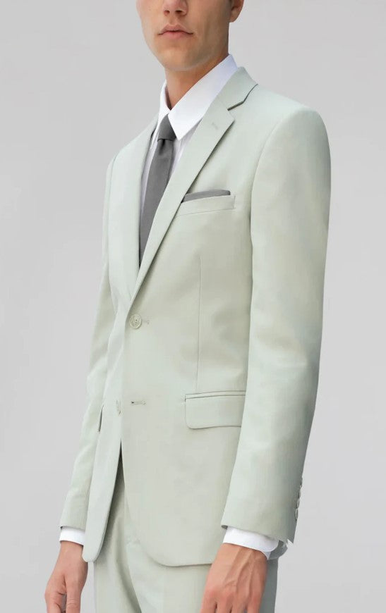 Mens Pastel Notched Lapel Suit Single Breased Slim Fit