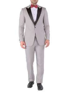 Designer Gray Prom Tuxedo - Grey Wedding  Peak Prom  Suit