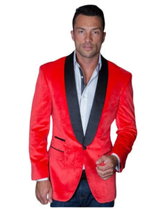 Velvet Blazer - Mens Velvet Jacket Sport Coat Jacket Men's Red Shawl Collar For Men