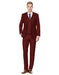 Mens Savvy Slim Vested Suit Burgundy - Men's Tuxedo USA