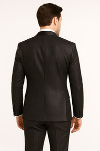 Mens Shiny Black Glitter Tuxedo with Satin Shawl Lapel – Ultra Slim Fit Sparkle Suit for Weddings, Proms & Formal Events