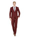 Mens Skinny Slim Suit Burgundy - Men's Tuxedo USA