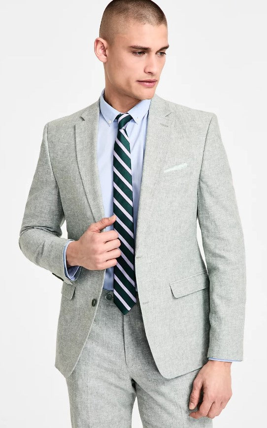 Mens Slim-Fit Linen Suit