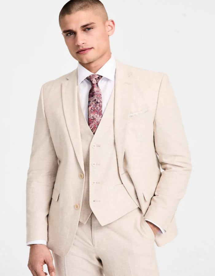 Mens Slim-Fit Linen Suit
