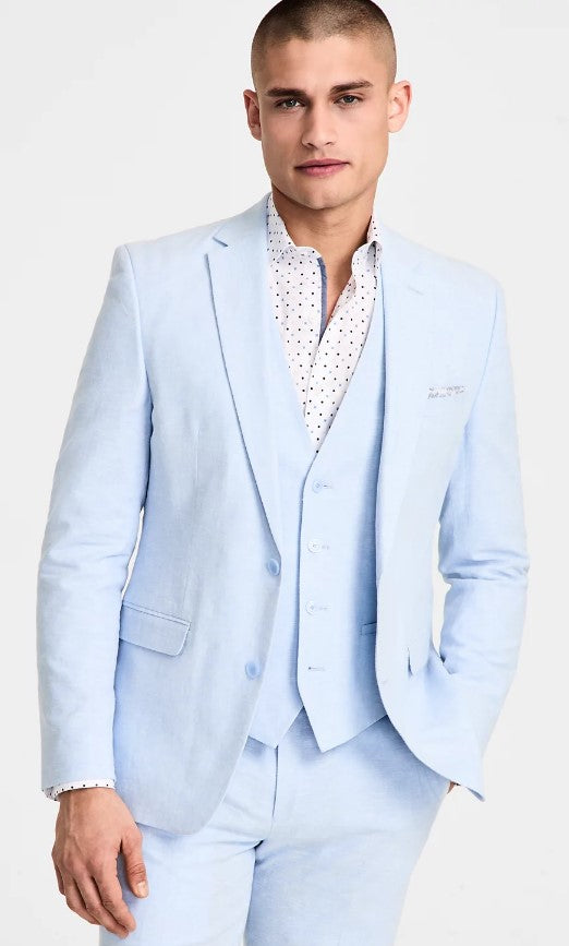 Mens Slim-Fit Linen Suit