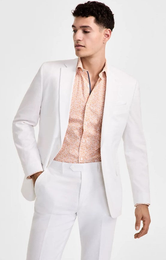 Mens Slim-Fit Linen Suit