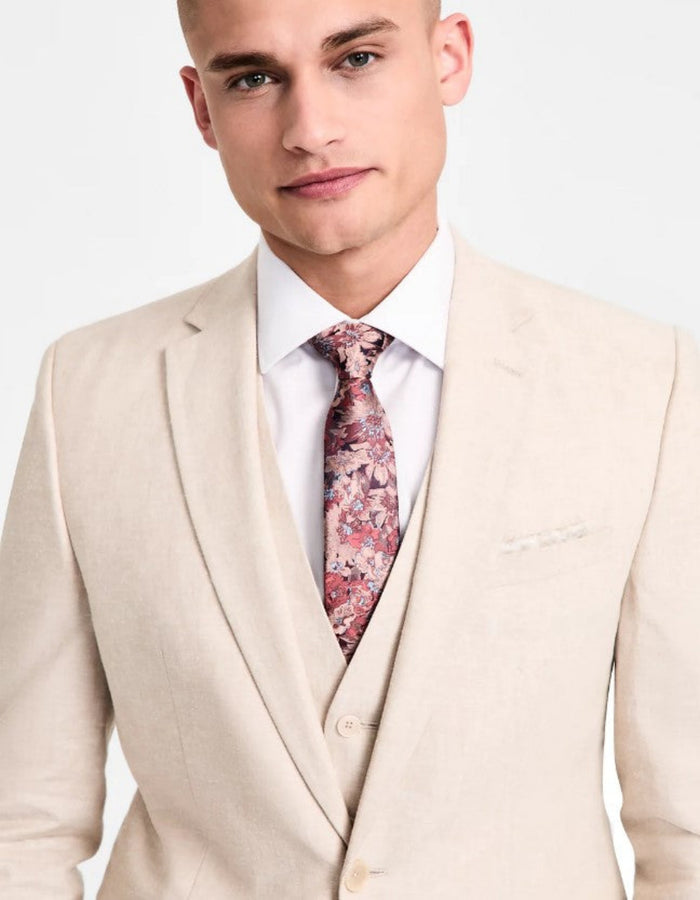 Mens Slim-Fit Linen Suit
